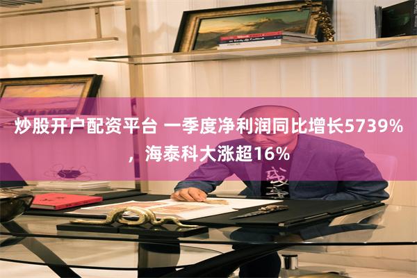 炒股开户配资平台 一季度净利润同比增长5739%，海泰科大涨超16%
